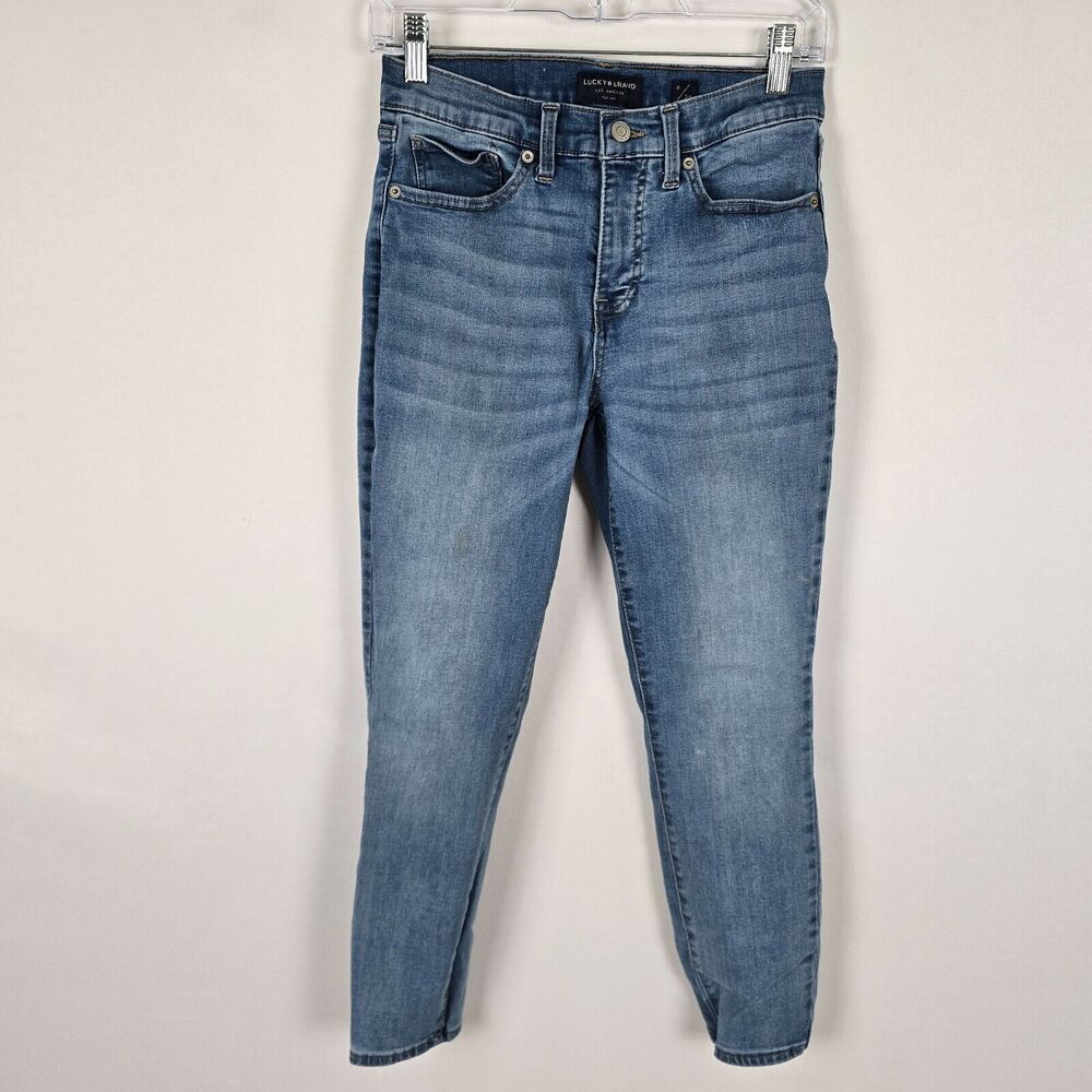 Lucky Brand Jeans Women's 6 / 28 Mid Rise Crop AVA Medium Wash Fade Blue
